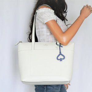 Kate Spade Patrice Large Leather Tote Optic White